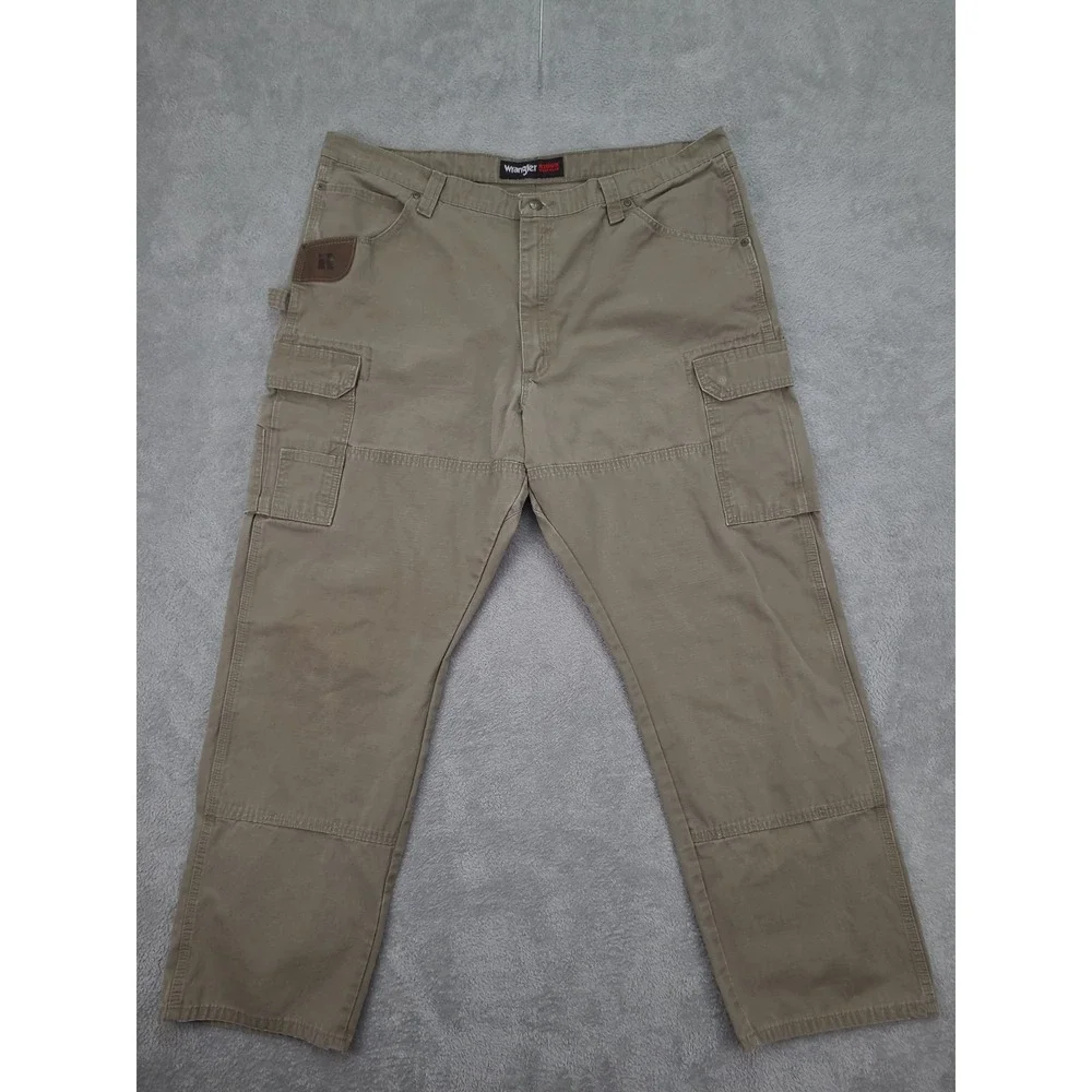 Wrangler Riggs Cargo Pants Mens‎ 38x32 Brown Ripstop Rugged Outdoor Workwear